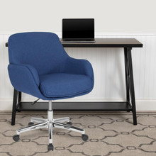 Rochelle Home and Office Upholstered Mid-Back Chair in Blue Fabric [FLF-BT-1172-BLU-F-GG]