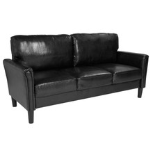 Bari Upholstered Sofa in Black LeatherSoft [FLF-SL-SF920-3-BLK-GG]