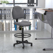 Gray Fabric Drafting Chair (Cylinders: 22.5''-27''H or 26''-30.5''H) [FLF-BT-659-GRY-GG]