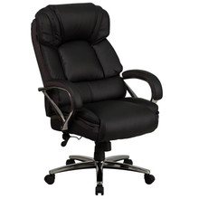 HERCULES Series Big & Tall 500 lb. Rated Black LeatherSoft Executive Swivel Ergonomic Office Chair with Chrome Base and Arms [FLF-GO-2222-GG]