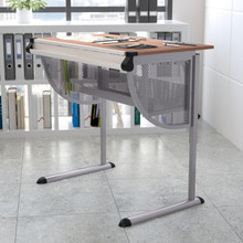 Adjustable Drawing and Drafting Table with Pewter Frame [FLF-NAN-JN-2433-GG]
