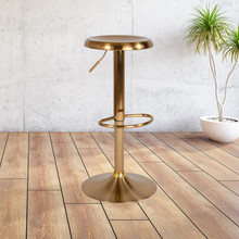 Madrid Series Adjustable Height Retro Barstool in Gold Finish [FLF-CH-181220-GD-GG]