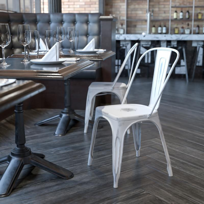 White metal industrial chairs online