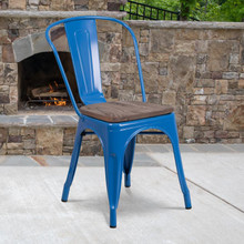 Blue Metal Stackable Chair with Wood Seat [FLF-CH-31230-BL-WD-GG]