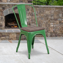 Green Metal Stackable Chair with Wood Seat [FLF-CH-31230-GN-WD-GG]