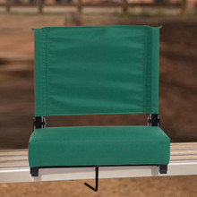 Grandstand Comfort Seats by Flash - 500 lb. Rated Lightweight Stadium Chair with Handle & Ultra-Padded Seat, Hunter Green [FLF-XU-STA-HGR-GG]