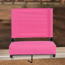 Grandstand Comfort Seats by Flash - 500 lb. Rated Lightweight Stadium Chair with Handle & Ultra-Padded Seat, Pink [FLF-XU-STA-PK-GG]