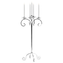 32" Tall Tabletop Candelabra in Frosted Silver