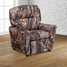 Contemporary Camouflaged Fabric Kids Recliner with Cup Holder [FLF-BT-7950-KID-CAMO-GG]