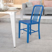 Gael Commercial Grade Blue Metal Indoor-Outdoor Chair [FLF-CH-61200-18-BL-GG]