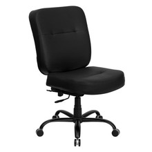 HERCULES Series Big & Tall 400 lb. Rated Black LeatherSoft Executive Swivel Ergonomic Office Chair with Rectangle Back [FLF-WL-735SYG-BK-LEA-GG]