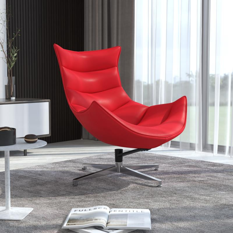 Red LeatherSoft Swivel Cocoon Chair [FLF-ZB-34-GG