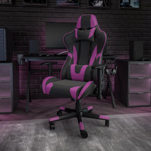 X20 Gaming Chair Racing Office Ergonomic Computer PC Adjustable Swivel Chair with Fully Reclining Back in Purple LeatherSoft [FLF-CH-187230-1-PR-GG]