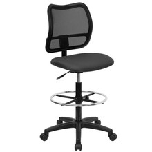 Mid-Back Gray Mesh Drafting Chair [FLF-WL-A277-GY-D-GG]