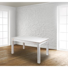 HERCULES Series 60" x 38" Rectangular Antique Rustic White Solid Pine Farm Dining Table [FLF-XA-F-60X38-WH-GG]