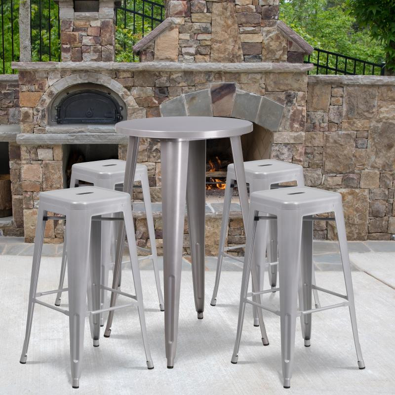 Outdoor metal discount pub table sets