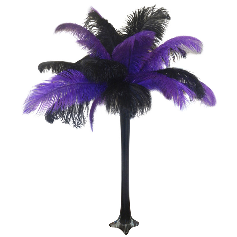 purple ostrich feather centerpieces