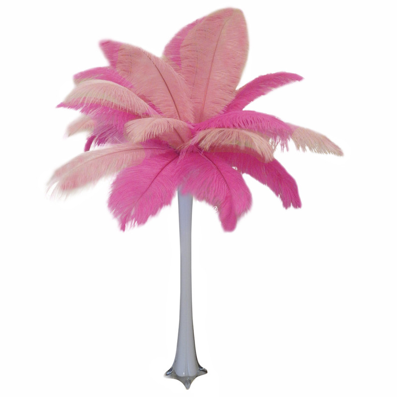 Pretty in Pink Ostrich Feather Centerpiece 