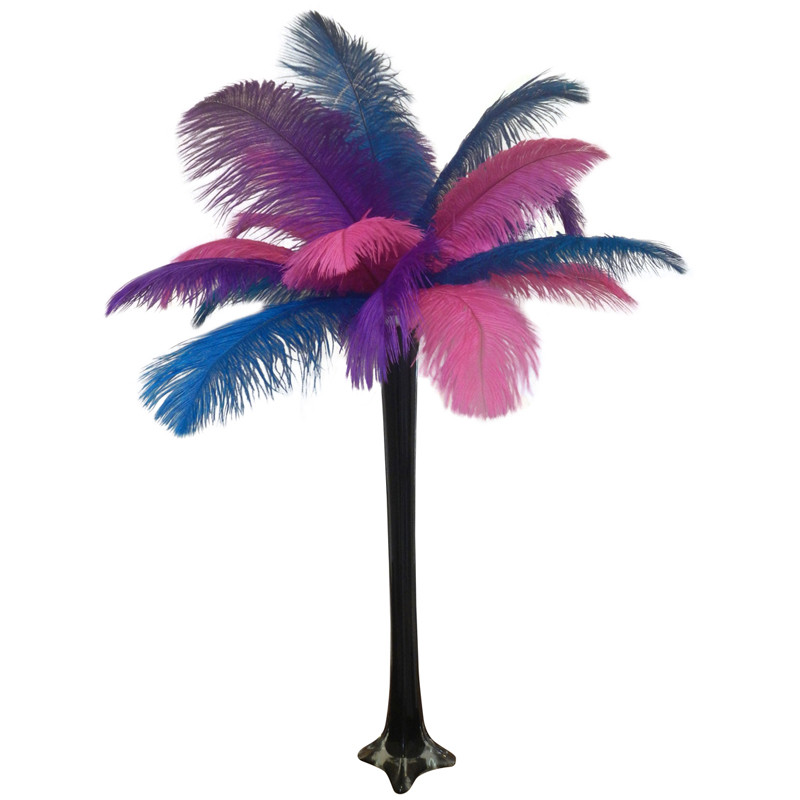 Dark Purple Ostrich Feather Centerpiece 