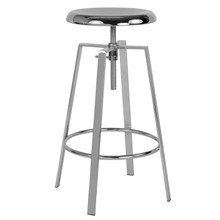 Toledo Industrial Style Barstool with Swivel Lift Adjustable Height Seat in Chrome Finish [FLF-CH-181070-26S-CHR-GG]