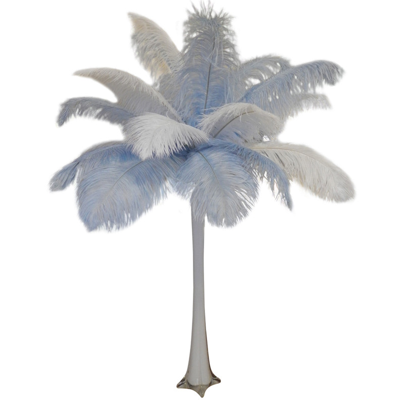 white ostrich feather centerpieces