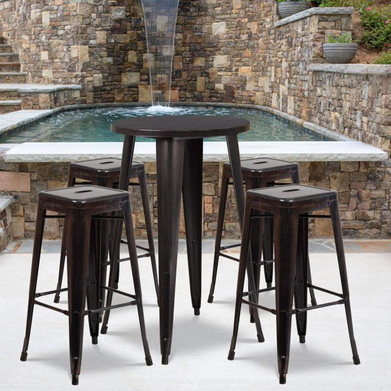 Square bar best sale table and stools