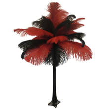 "Red and Black" Ostrich Feather Centerpiece