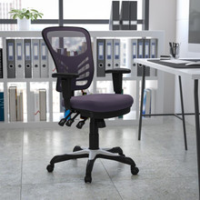 Mid-Back Dark Gray Mesh Multifunction Executive Swivel Ergonomic Office Chair with Adjustable Arms [FLF-HL-0001-DK-GY-GG]