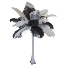 "Black and White" Ostrich Feather Centerpiece