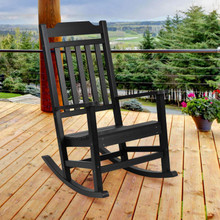 Winston All-Weather Poly Resin Rocking Chair in Black [FLF-JJ-C14703-BK-GG]
