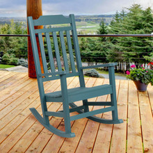 Winston All-Weather Poly Resin Rocking Chair in Teal [FLF-JJ-C14703-TL-GG]