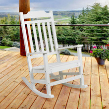 Winston All-Weather Poly Resin Rocking Chair in White [FLF-JJ-C14703-WH-GG]