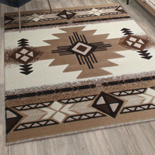 Mohave Collection 5' x 7' Ivory Traditional Southwestern Style Area Rug - Olefin Fibers with Jute Backing [FLF-ACD-RG180-57-IV-GG]