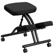 Mobile Ergonomic Kneeling Office Chair in Black Fabric [FLF-WL-1420-GG]