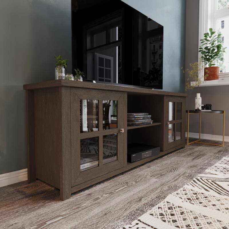 Tv stand deals dark brown wood