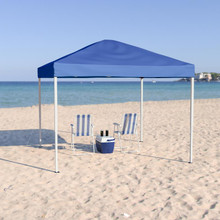 10'x10' Blue Outdoor Pop Up Event Slanted Leg Canopy Tent with Carry Bag [FLF-JJ-GZ1010-BL-GG]