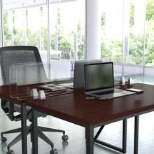 Clear Acrylic Desk Partition, 12"H x 55"L (Hardware Included) [FLF-BR-DDIA-30139-GG]