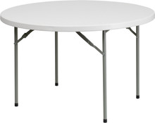 48" Round Granite White Plastic Folding Table