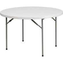 48" Round Granite White Plastic Folding Table