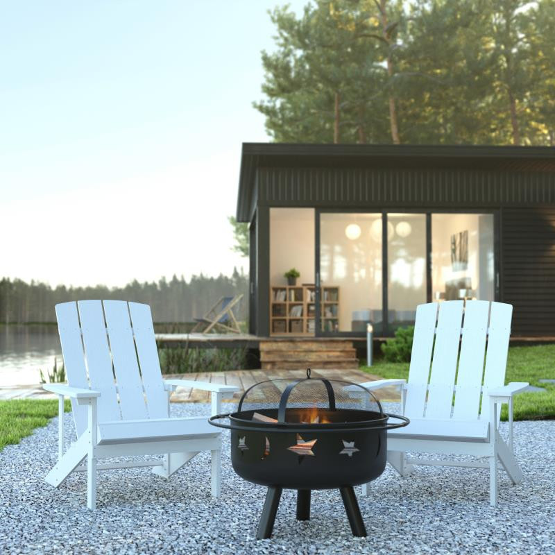 Fire pit discount with adirondack chairs