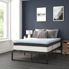 14 Inch Metal Platform Bed Frame with 12 Inch Pocket Spring Mattress in a Box and 2 Inch Cool Gel Memory Foam Topper - Full [FLF-XU-BD10-12PSM2M35-F-GG]