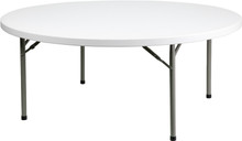 72'' Round Granite White Plastic Folding Table