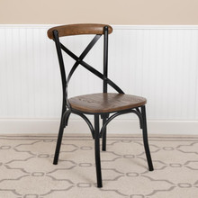 Advantage X-Back Chair with Metal Bracing and Fruitwood Seat [FLF-X-BACK-METAL-FW]