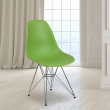 Elon Series Green Plastic Chair with Chrome Base [FLF-FH-130-CPP1-GN-GG]