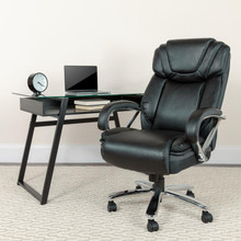 HERCULES Series Big & Tall 500 lb. Rated Black LeatherSoft Executive Swivel Ergonomic Office Chair with Extra Wide Seat [FLF-GO-2092M-1-BK-GG]