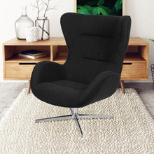 Rally Black Fabric Swivel Wing Chair [FLF-ZB-WING-BK-FAB-GG]