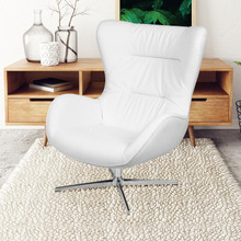 Rally White LeatherSoft Swivel Wing Chair [FLF-ZB-WING-WH-LEA-GG]