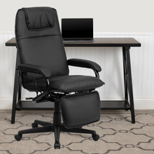 High Back Black LeatherSoft Executive Reclining Ergonomic Swivel Office Chair with Arms [FLF-BT-70172-BK-GG]