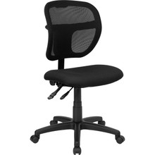 Mid-Back Black Mesh Swivel Task Office Chair with Back Height Adjustment [FLF-WL-A7671SYG-BK-GG]