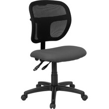 Mid-Back Gray Mesh Swivel Task Office Chair with Back Height Adjustment [FLF-WL-A7671SYG-GY-GG]